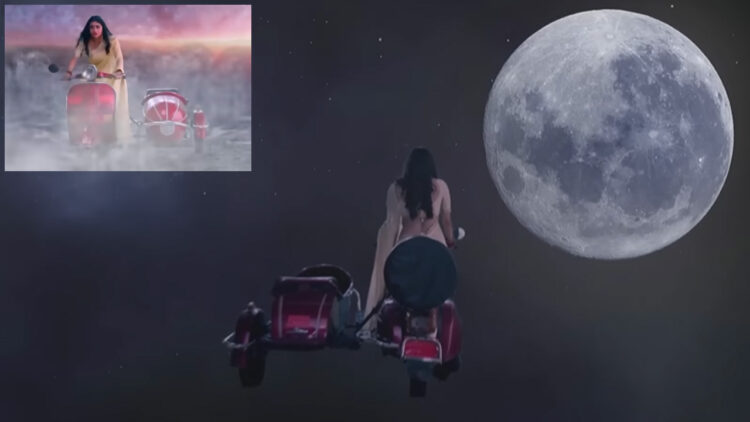 actress rides scooter moon tv serial