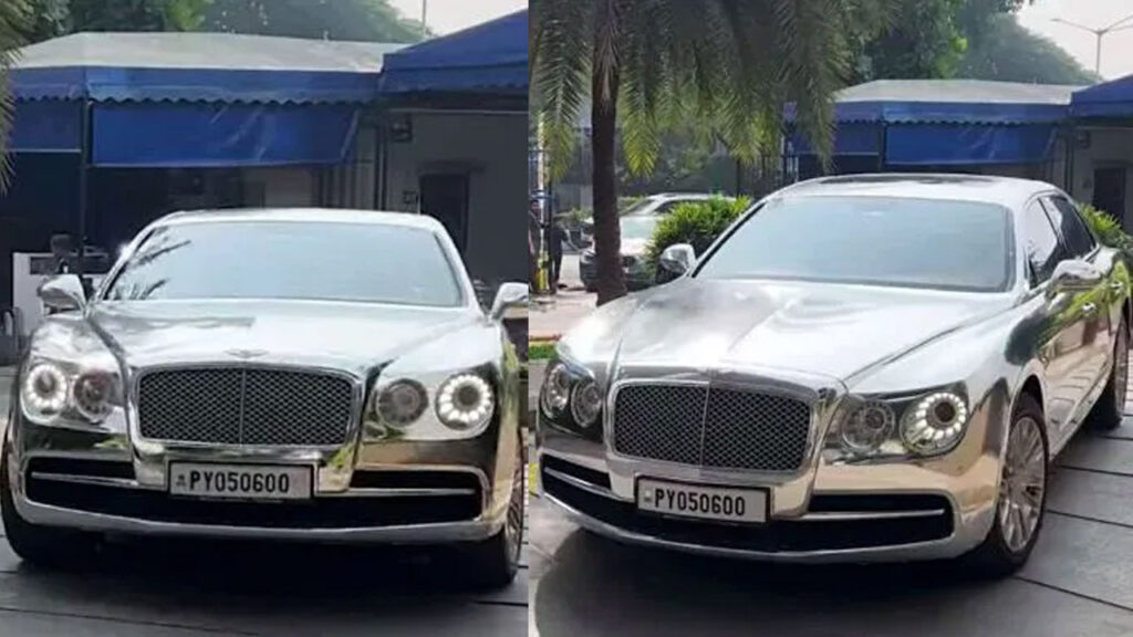 Shilpa Shetty Spotted In Chrome Wrapped Bentley [Video]