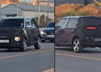 hyundai casper ev test mule front-rear led lights