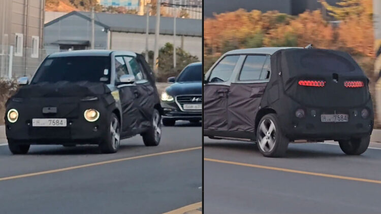 hyundai casper ev test mule front-rear led lights