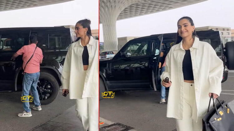 Sonam Kapoor with Her Land Rover Defender