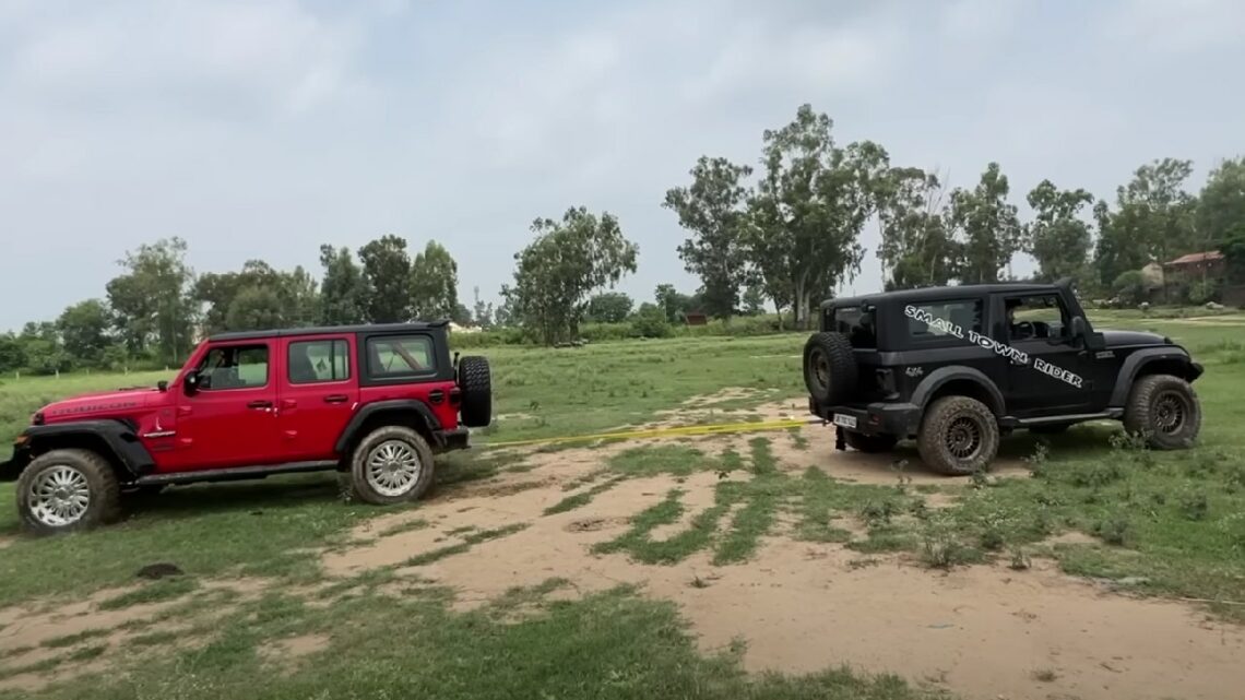 Jeep Wrangler Rubicon Vs Mahindra Thar Tug of War