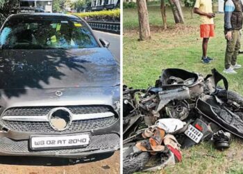 mercedes scooter accident kolkata