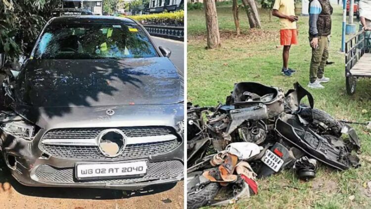 mercedes scooter accident kolkata