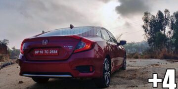 new honda civic india rear three quarters