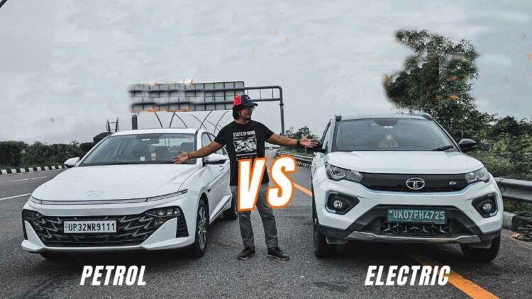 New Hyundai Verna Non-Turbo vs Tata Nexon EV Drag Race