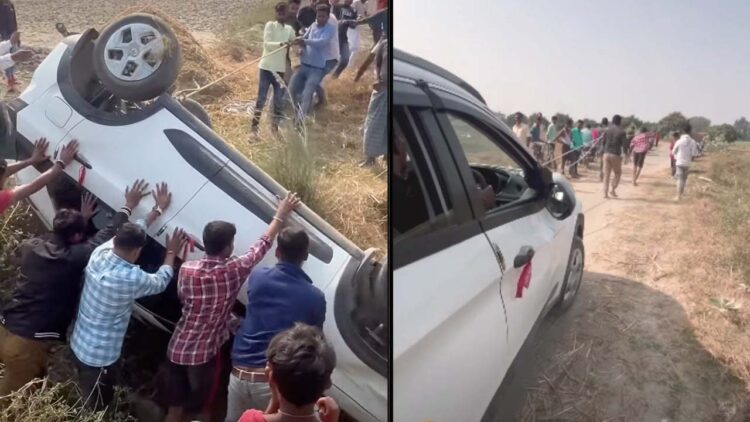 New Tata Nexon Rolls over Towed Villagers