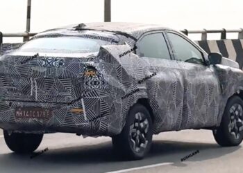 Production-spec Tata Curvv rear three quarters