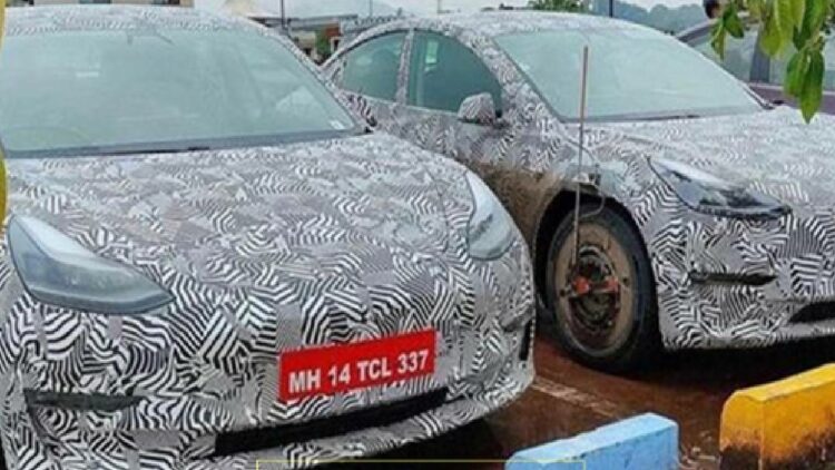 Tesla Cars Spied in India