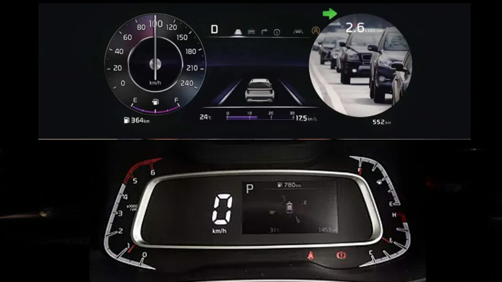 2024 Kia Sonet' 10.25-inch Digital Instrument Cluster vs Old Model