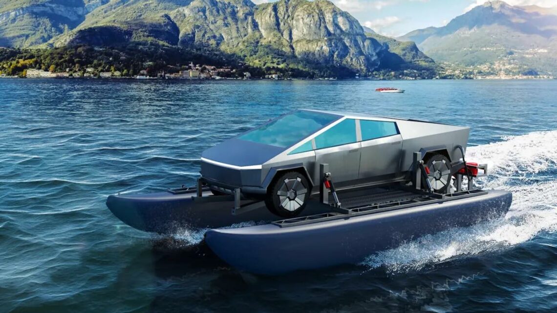Tesla cybertruck mod pack boat