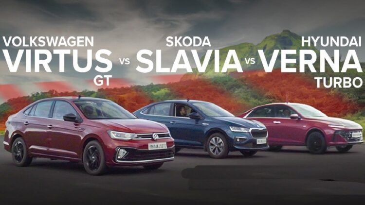 Vw Virtus Gt Vs Skoda Slavia Vs Hyundai Verna Turbo Drag Race