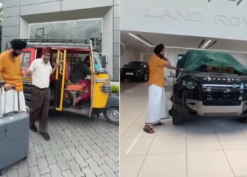 YouTuber Rides Autorickshaw to Take Delivery of Land Rover Defender