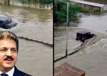 Anand Mahindra Thar Tweets on Chennai Cyclone and Flood, Calls Thar an Amphibious Creature.