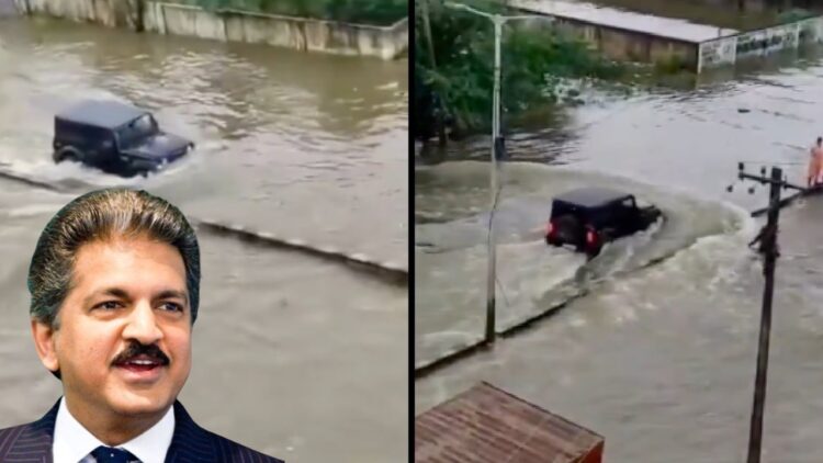 Anand Mahindra Thar Tweets on Chennai Cyclone and Flood, Calls Thar an Amphibious Creature.