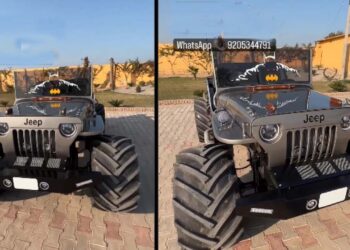 Fully Electric Willys Jeep with Monster Tyres