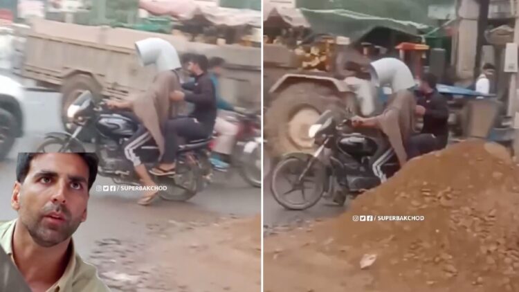 Man Wears Water Pipe to Avoid Challan for No Helmet