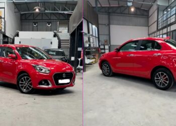 Maruti Dzire Rosso Corse Red Paint