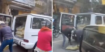 Mercedes G-Wagon Carrying Cement Bags