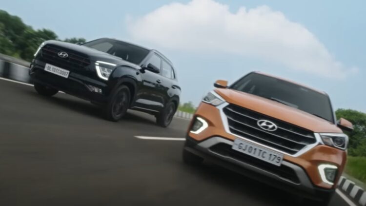 New and Old Hyundai Creta Seen Together