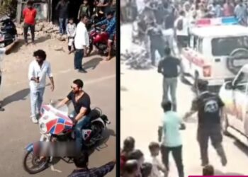 Shahid Kapoor Falls on Police Royal Enfield while Shooting