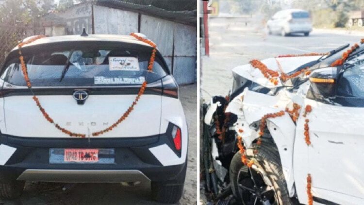 tata nexon received for dowry crashes and kills 2