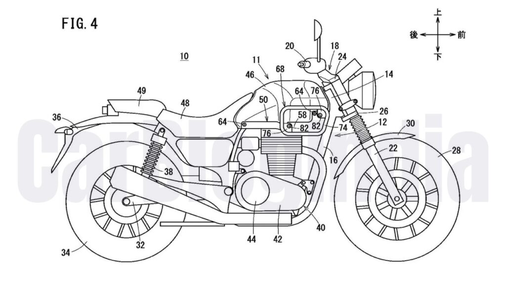 Honda GB350 Royal Enfield Himalayan Rival Patent Image Side Profile 2