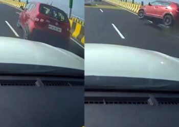 Maruti Ignis flips over first accident Atal setu mthl