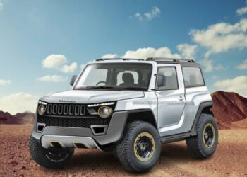 australia-spec mahindra thar rendering front three quarters