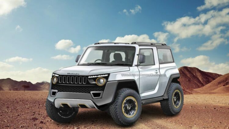 Australia spec Mahindra Thar Rendering Front Three Quarters