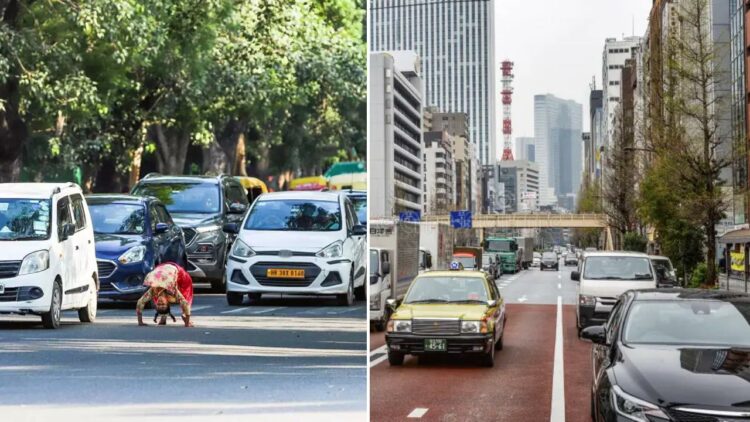 Cars Traffic Signal India Japan