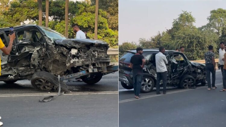 Kia Sonet Hit By Dumper