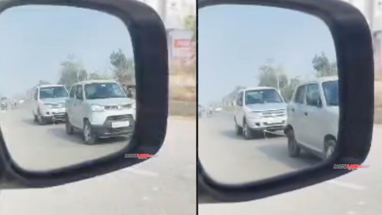 Maruti S presso Seen Towing Tata Safari