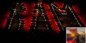 ram mandir light show Tesla cars use