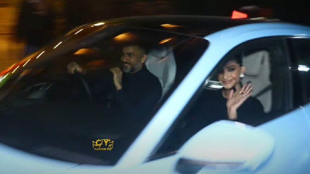 Sonam Kapoor Ahuja with her Porsche Taycan