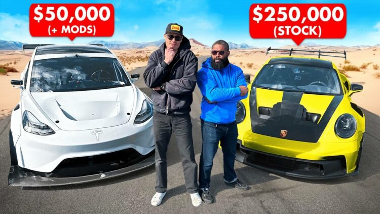 Tesla Model 3 vs Porsche GT3 RS Drag Race
