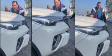 The Great Khali Tries Lifting Toyota Fortuner With His Bare Hands