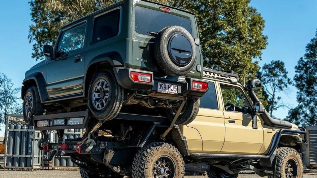 Toyota Land Cruiser Seen Carrying 3 door Jimny