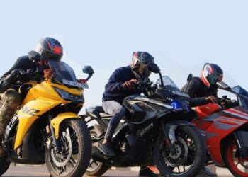 Hero Karizma XMR vs Bajaj Pulsar RS200 vs KTM Duke drag race