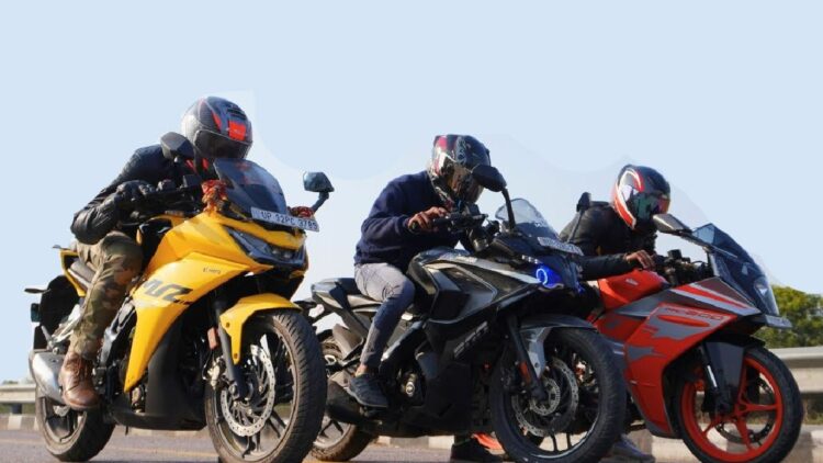 Hero Karizma Xmr Vs Bajaj Pulsar Rs200 Vs Ktm Duke Drag Race