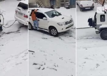 Maruti Jimny Tows Toyota Fortuner and Truck in Snow