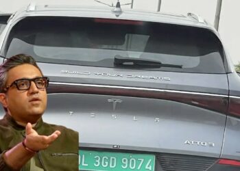 Tesla Badge on BYD Atto 3 Ashneer Grover