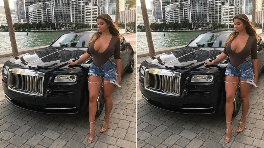 Anastasia Kvitko with Her Rolls Royce Wraith