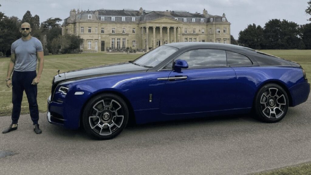 Andrew Tate with His Rolls Royce Wraith Black Badge