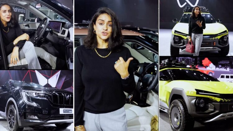 Gul Panag Shows Mahindra SUVs at Bharat Mobility Expo 2024