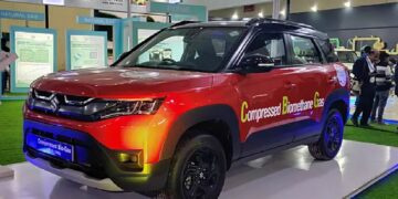 Maruti Brezza Compressed Biomethane Gas at Bharat Mobility Expo 2024