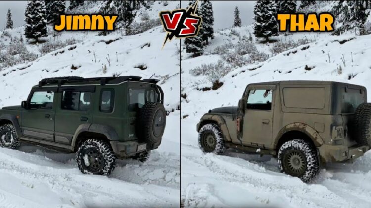 Maruti Jimny Vs Mahindra Thar Snow Drive Challenge