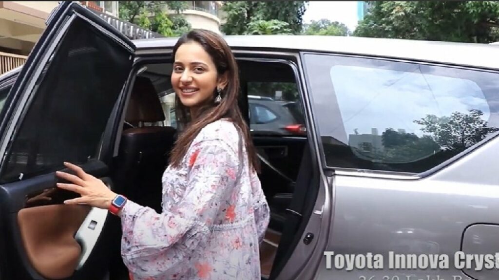 Rakul Preey Singh with her Toyota Innova Crysta