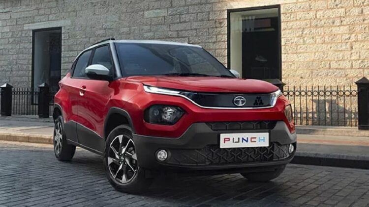Tata Punch Red Front Three Quarters