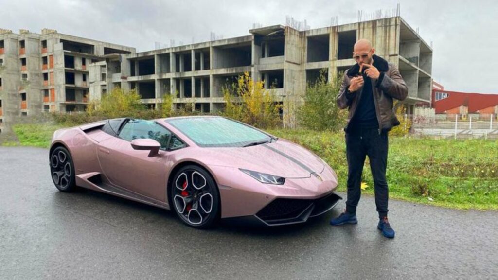 Tristan Tate with His Lamborghini Aventador Svj